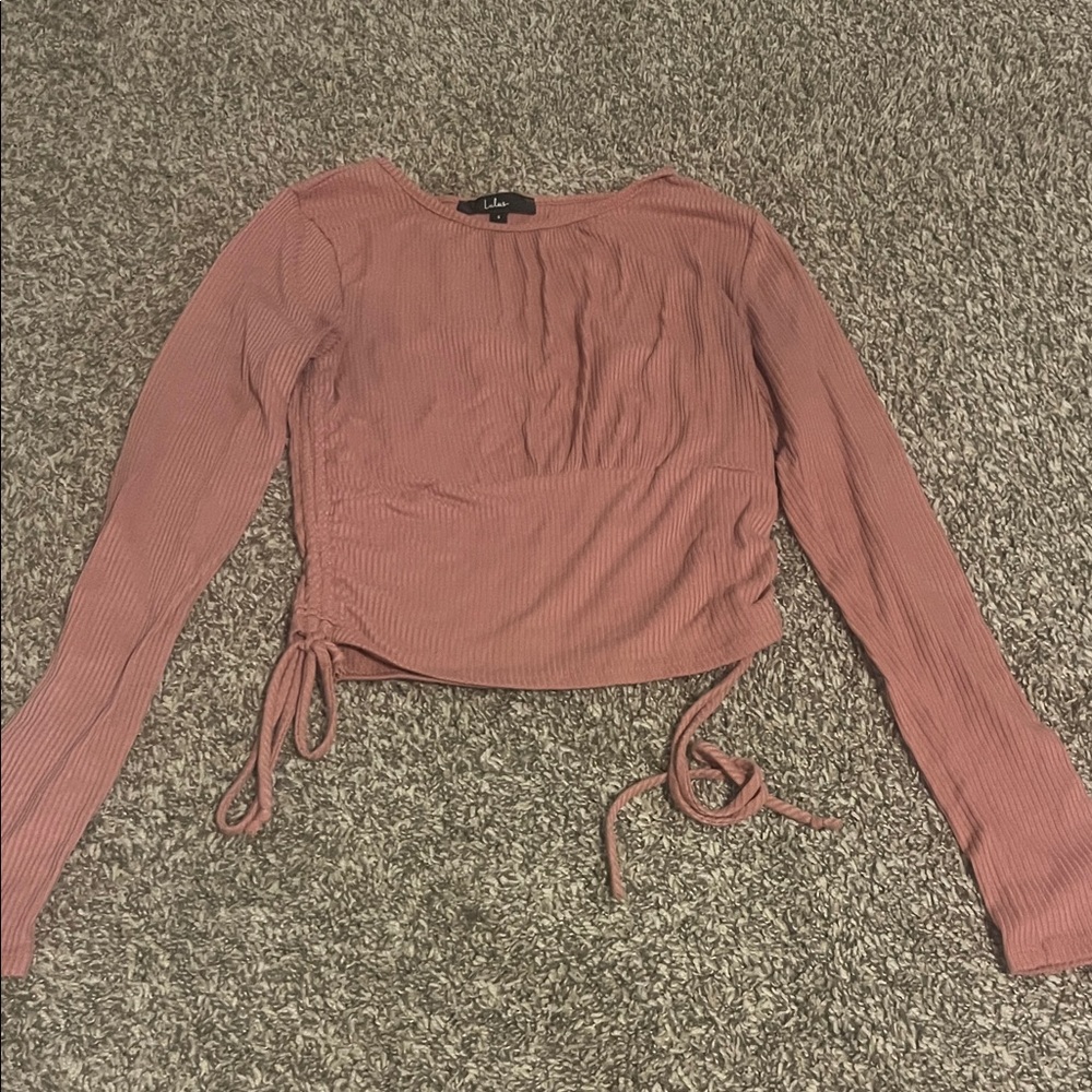 Lulu's Dusty Rose Long Sleeve Top